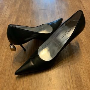 Dolce & Gabbana Iconic Padlock Black Leather Pumps